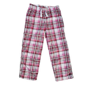 Wonder Nation Pink Plaid Fleece Pajama Pants - Girls 4-5